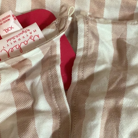 Ingrid & Isabel Maternity Size XXL Striped Short Flutter Sleeve Tie Top. New - Picture 8 of 8